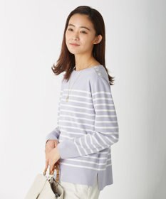 J.PRESS LADIES 【洗える】KATE パネルボーダー ボートネック ニット