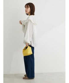 Green Parks 柄アソートラッフル衿ブラウス