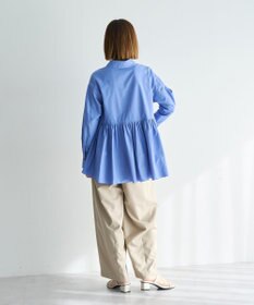 YECCA VECCA ペプラムギャザーシャツ
