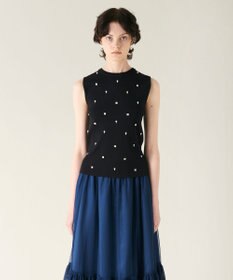 GRACE CONTINENTAL ビジューニットトップ