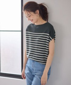 ANY 【洗濯機可/アンチピリング/UVカット】アクリルガーターフレンチスリーブニット