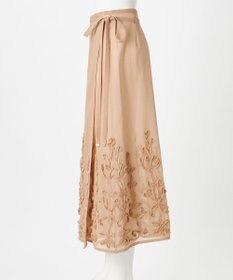 23区 【GOLD LABEL】コットンオーガンジー 刺繍 ラップスカート