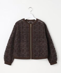 自由区 L 【17号サイズまで展開】テープエンブロイダリー ブルゾン