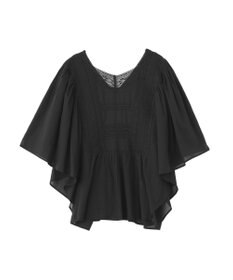 earth music&ecology 【WEB・一部店舗限定】【綿100％】レース＆ピンタックポンチョ