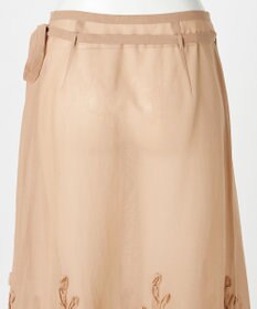 23区 【GOLD LABEL】コットンオーガンジー 刺繍 ラップスカート