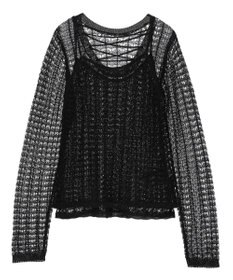 Green Parks ＳＥＴ２点　クロシェ風ニットプルオーバー