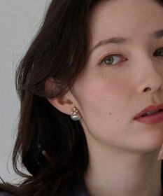 Phoebe クラシカルパール×ビジューバックキャッチピアス