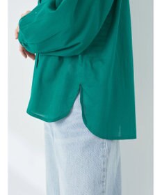 earth music&ecology コットンボイルギャザーシャツ