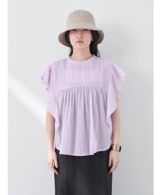 earth music&ecology コットンボイルフリルブラウス