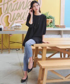 Tiaclasse 【洗える】裾フリルパフ袖チュニック