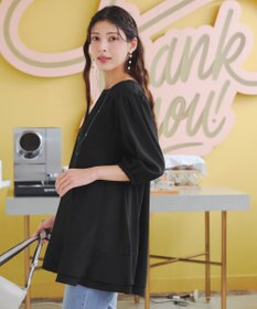 Tiaclasse 【洗える】裾フリルパフ袖チュニック