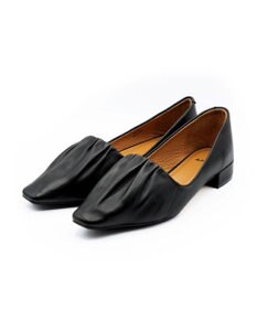 APOM 本革ソフトプリーツフラットパンプス20