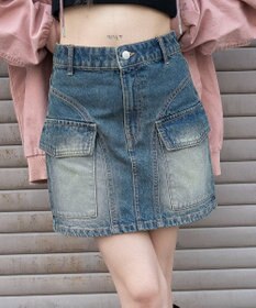 WEGO ヴィンテージウォッシュカーゴミニスカート