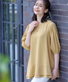 Tiaclasse 【洗える】裾フリルパフ袖チュニック