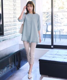 Tiaclasse 【洗える】裾フリルパフ袖チュニック