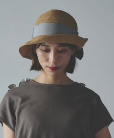 AND WOOL 〈UVカット加工〉〈軽くて折りたためる〉リボンの帽子