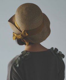 AND WOOL 〈UVカット加工〉〈軽くて折りたためる〉リボンの帽子