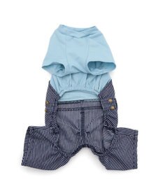 PET PARADISE Lee ワンショルダー パンツつなぎ 《ヒッコリー》 小型犬