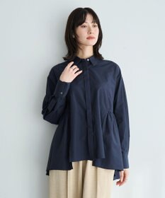 YECCA VECCA ペプラムギャザーシャツ