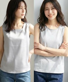 ANY SIS 【2WAY】サテン タンクトップ ライトグレー