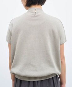 muuc 【高級スーピマ超長綿100%使用ニット】ヒルガオ刺繍 ハイネック半袖プルオーバー