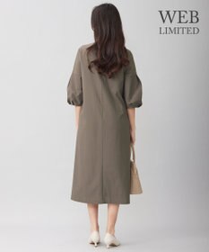 自由区 S 【WEB限定・洗える】カラミストレッチパフスリーブ ワンピース