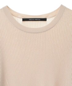 YECCA VECCA 袖口シアーリブニット