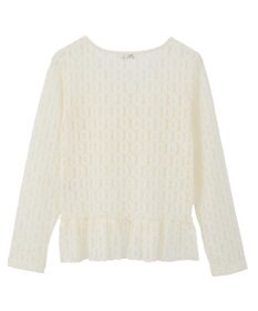 earth music&ecology レースフリルメローカーディガン