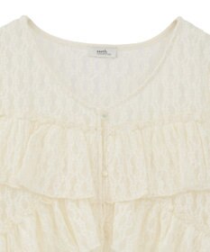 earth music&ecology レースフリルメローカーディガン