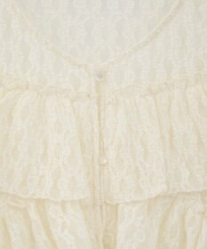 earth music&ecology レースフリルメローカーディガン