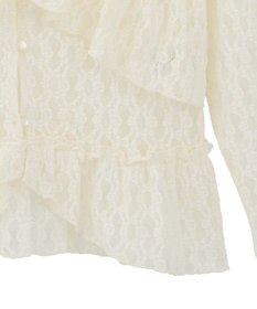 earth music&ecology レースフリルメローカーディガン