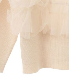 earth music&ecology 胸元チュールドッキングニットプルオーバー