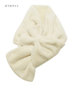 MOONBAT 【WEB限定ラッピング袋付】PAUL & JOE ACCESSOIRES フェイクファービッグリボンマフラー