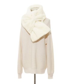 MOONBAT 【WEB限定ラッピング袋付】PAUL & JOE ACCESSOIRES フェイクファービッグリボンマフラー