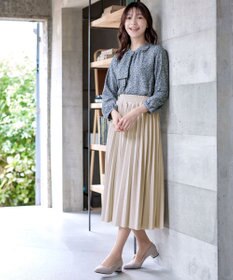 Tiaclasse 【洗える・スマート裏起毛】ジョーゼットフリルブラウス