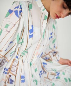 GRACE CONTINENTAL セーラープリントワンピース