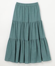 ANY 【ウエストゴム】シャンブレーライクティアード スカート