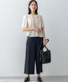 組曲 L グロッシーツイルワイドフレア パンツ