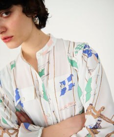 GRACE CONTINENTAL セーラープリントワンピース