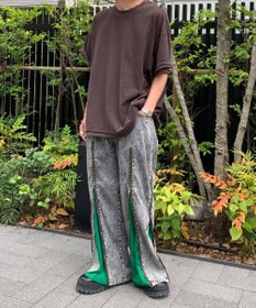 WEGO 【ユニセックス着用ITEM】ジャージドッキングZIPデニムパンツ