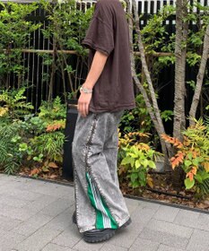 WEGO 【ユニセックス着用ITEM】ジャージドッキングZIPデニムパンツ