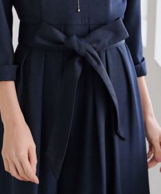 Tiaclasse L 【洗える】花柄刺繍フレアワンピース