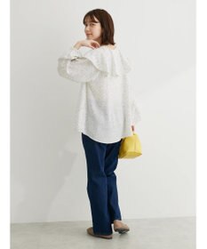 Green Parks 柄アソートラッフル衿ブラウス