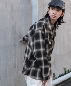 WEGO 【ユニセックス着用ITEM/SMLサイズ展開】オンブレチェックシャツ（LS）