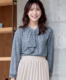 Tiaclasse 【洗える・スマート裏起毛】ジョーゼットフリルブラウス