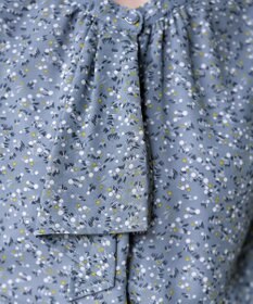 Tiaclasse 【洗える・スマート裏起毛】ジョーゼットフリルブラウス