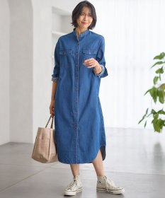 23区 【Oggi4月号掲載/洗える】23区DENIM ライトダンガリー シャツワンピース