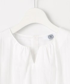 J.PRESS LADIES L 【WEB限定・洗える】セルロースカラミストライプ キーネック ブラウス