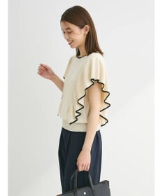 Green Parks 配色フリルニットプルオーバー