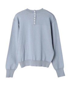 earth music&ecology バックボタンクルーネックニットプルオーバー